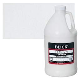 Blick Premium Grade Tempera - White, Half Gallon and swatch