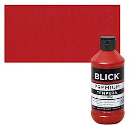Blick Premium Grade Tempera - Red, 8 oz bottle and swatch