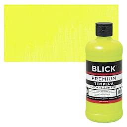 Blick Premium Grade Tempera - Fluorescent Yellow, Pint and swatch