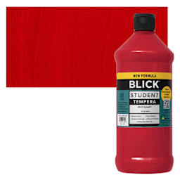 Blick Student Tempera Paint - Red, 32 oz bottle and swatch