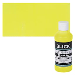 Blick Original Formula Student Tempera Paint - Primary Yellow, 8 oz bottle and swatch