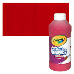 Crayola Artista II Liquid Washable Tempera - Red, 16 oz bottle and swatch