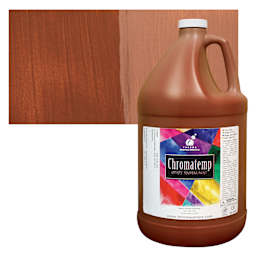 Chroma Chromatemp Artists' Tempera Paint - Brown, 128 oz bottle and swatch
