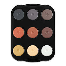 Richeson Tempera Cakes - Set of 9 with Tray, Multicultural Colors, Mini Cakes