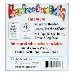 Kwik Stix Tempera Paint Sticks - Purple, Set of 12 back of box