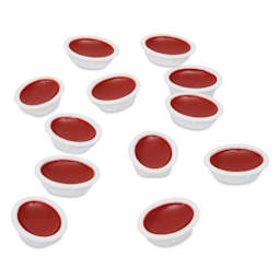 Prang Watercolor Refills - Oval, Pkg of 12 Red-Orange, Half Pans