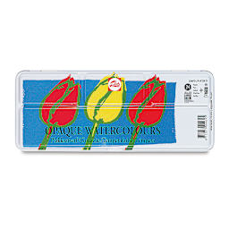 Talens Watercolor Pans - Opaque, Set of 24, Pans (Front of packaging.)