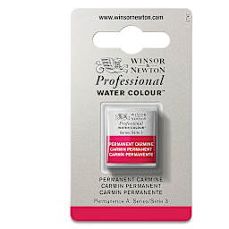 Winsor & Newton Professional Watercolor - Permanent Carmine, Half Pan