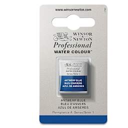Winsor & Newton Professional Watercolor - Antwerp Blue, Half Pan