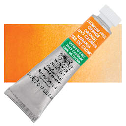 Winsor & Newton Professional Watercolor - Cadmium-Free Orange, 5 ml tube and swatch