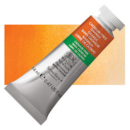 Winsor & Newton Professional Watercolor - Cadmium-Free Orange, 14 ml tube and swatch
