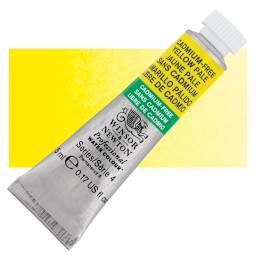 Winsor & Newton Professional Watercolor - Cadmium-Free Yellow Pale, 5 ml Tube and swatch