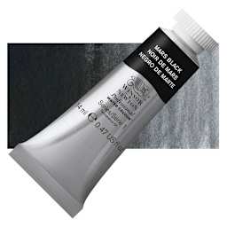 Winsor & Newton Professional Watercolor - Mars Black, 14 ml Tube and swatch
