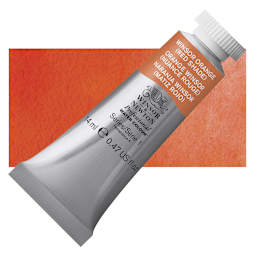 Winsor & Newton Professional Watercolor - Winsor Orange (Red Shade), 5 ml Tube and swatch