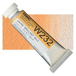 Holbein Artists' Watercolor - Jaune Brilliant 2, 15 ml tube and swatch