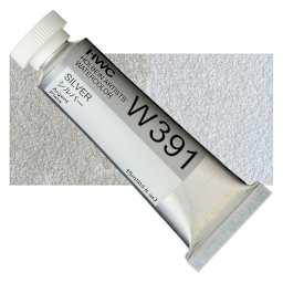 Holbein Artists' Watercolor - Silver, 15 ml tube and swatch