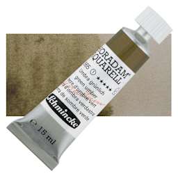 Schmincke Horadam Aquarell Artist Watercolor - Green Umber, 15 ml tube and swatch
