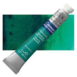 Winsor & Newton Cotman Watercolor - Viridian Hue, 8 ml tube and swatch