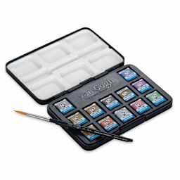 Van Gogh Watercolors Set - Specialty Metallic & Interference Set of 12 Pans, inside package view