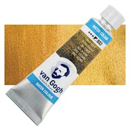 Van Gogh Watercolor - Metallic Deep Gold, 10 ml tube and swatch