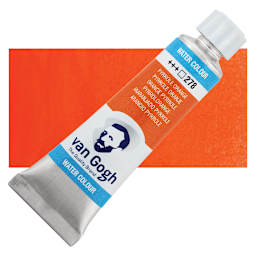 Van Gogh Watercolor - Pyrrole Orange, 10 ml tube and swatch