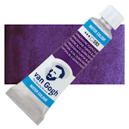 Van Gogh Watercolor - Quinacridone Purple Blue, 10 ml tube and swatch