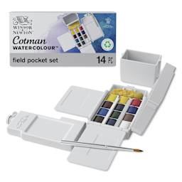 Winsor & Newton Cotman Watercolor - Field Pocket Set, Set of 12, Assorted Colors, Half Pans