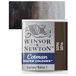 Winsor & Newton Cotman Watercolor Half Pan - Sepia and swatch