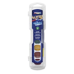 Prang Washable Watercolors - Oval Pans, Glitter, Set of 8, front of packaging