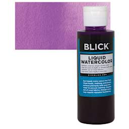 Blick Liquid Watercolor - Violet, 4 oz bottle and swatch