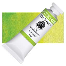Da Vinci Artists' Permanent Watercolor - Leaf Green, 37 ml tube and swatch