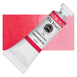Da Vinci Artists' Permanent Watercolor - Quinacridone Red, 15 ml tube and swatch