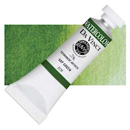 Da Vinci Artists' Permanent Watercolor - Sap Green, 15 ml tube and swatch