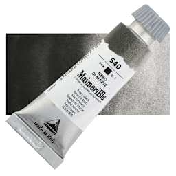 Maimeri Blu Artist Watercolor - Mars Black, 12 ml Tube and swatch
