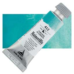 Maimeri Blu Artist Watercolor - Turquoise Cobalt, 12 ml Tube and swatch