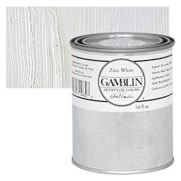 Gamblin Artist's Oil Color - Zinc White, 16 oz Can and swatch