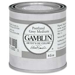 Gamblin Artist's Oil Color - Portland Grey Medium, 8 oz Can