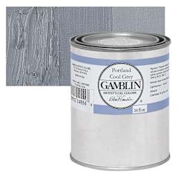 Gamblin Artists' Oil Color - Portland Cool Grey, 16 oz can and swatch