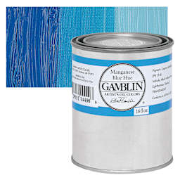 Gamblin Artist's Oil Color - Manganese Blue Hue, 16 oz Can and swatch