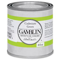 Gamblin Artist's Oil Color - Cadmium Green, 8 oz Can