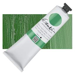 Gamblin Artist's Oil Color - Chromium Oxide Green, 150 ml tube and swatch