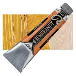 Rembrandt Artists' Oil Color - Deep Gold, 40 ml tube and swatch