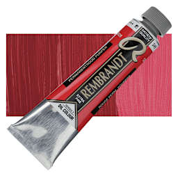 Rembrandt Artists' Oil Color - Permanent Red Purple, 40 ml tube and swatch