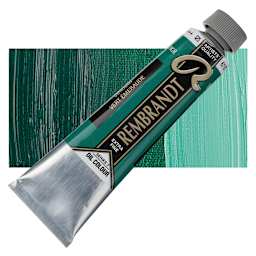 Rembrandt Artists' Oil Color - Viridian, 40 ml tube and swatch