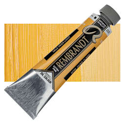 Rembrandt Artists' Oil Color - Yellow Ochre Light, 40 ml tube and swatch