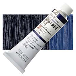 Holbein Artists' Oil Color - Indanthrene Blue, 40 ml tube and swatch