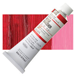 Holbein Artists' Oil Color - Rose Madder, 40 ml tube and swatch