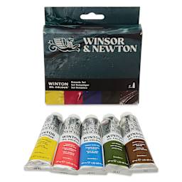 Winsor & Newton Winton Oil Colors - Set of 5, Botanic, 37 ml tubes, contents and packaging
