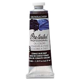 Grumbacher Pre-Tested Artists' Oil Color - Cobalt Blue Deep, 1.25 oz tube