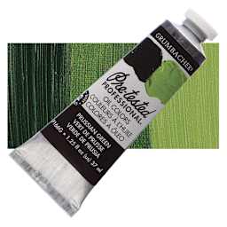 Grumbacher Pre-Tested Artists' Oil Color - Prussian Green, 1.25 oz tube and swatch